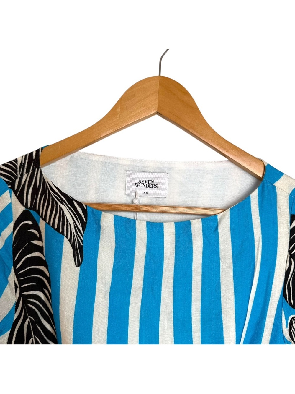 Seven Wonders Isla Mini Dress Tropez Blue Size XS Cutout Back Vacation Resort - Picture 7 of 16